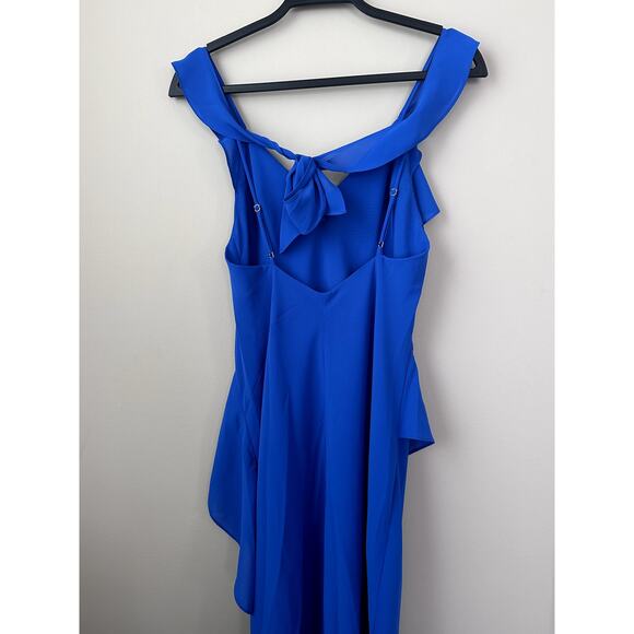 $238 New Amanda Uprichard Cantara Midi Dress Blue SZ S spaghetti straps ruffles - Picture 5 of 7